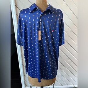 NWT Men’s Simply Southern Short Sleeve Performance Polo Shirt Patriotic Eagle XL